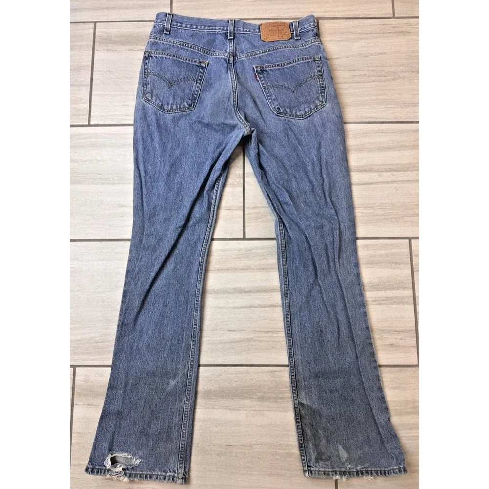 Levis 517 Bootcut Vintage Denim‎ Blue Jeans Men's 36x34 Distressed Y2K *see